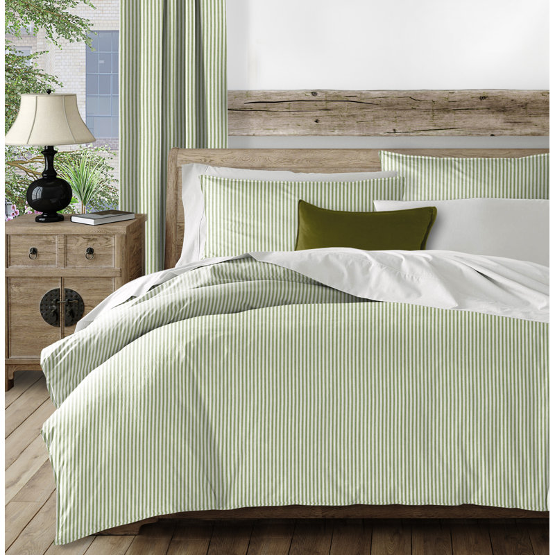 Standard Cotton Duvet Cover Set, Super Queen Duvet Cover + 2 Shams, Avocado