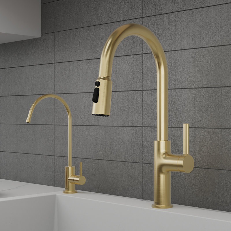 Robinet de cuisine rétractable avec douchette Karran, Bronze champagne