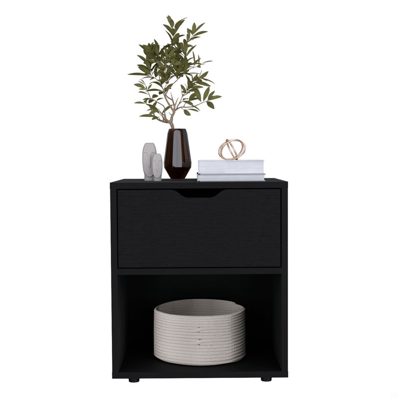 Storage Nightstand, Black
