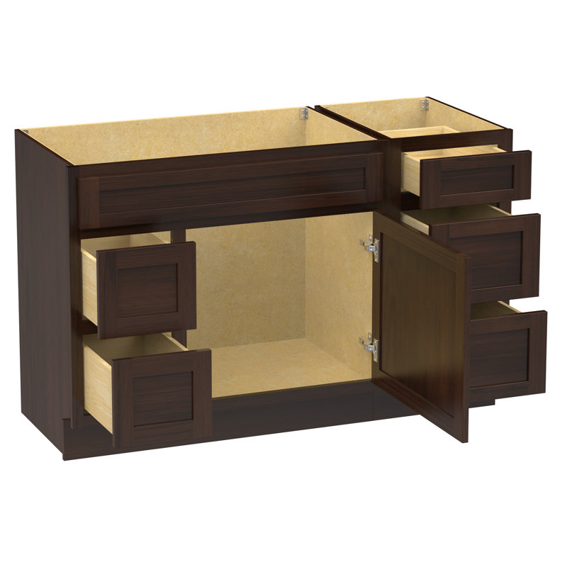 Base de meuble-lavabo simple 51 po seulement, Brun
