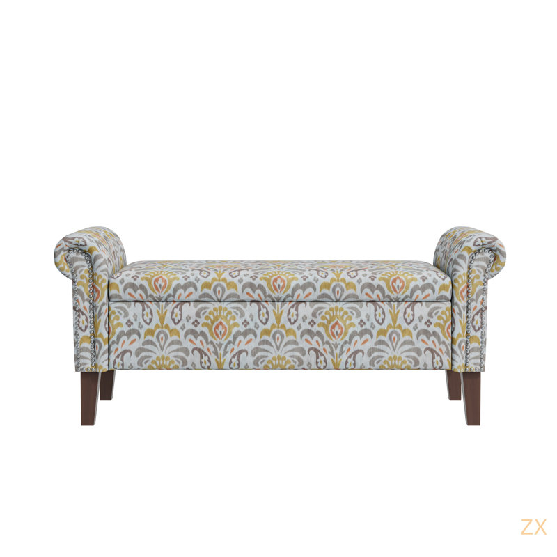Repose-pieds avec rangement Conrad, Orange