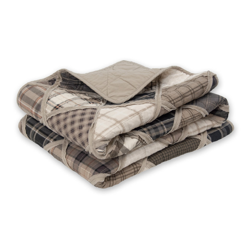 Donna Sharp Driftwood Ragged Pieced Cotton Coastal Quilted Throw