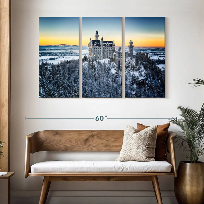 Lilie Winter Neuschwanstein Castle, H 32 po x l 50 po