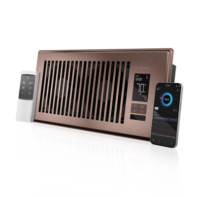 Ventilateur enfichable à registre intelligent avec contrôle adaptatif, 4 po x 10 po - bronze