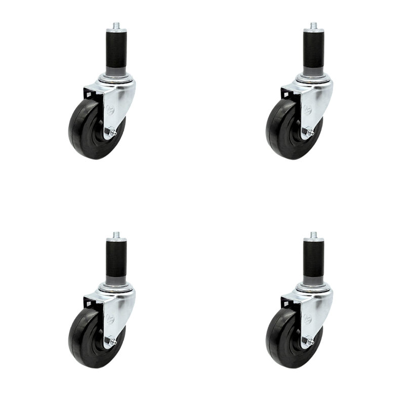 Rubber Swivel Expanding Stem Caster