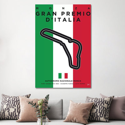 F1 Monza Race Track Minimal Poster by Chungkong - Wrapped Canvas Print