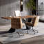 Bureau brun bois de noyer + rectangulaire en bois massif + acier au carbone-716546835