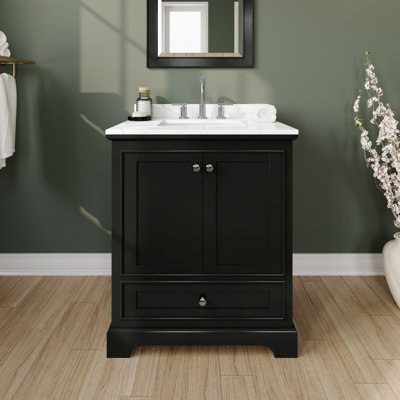 Deborah 30'' Single Bathroom Vanity with Quartz Top