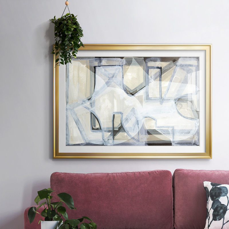 B&W I-FramedFramed Print W biseauté mat et verre, Or, H 19 po x l 27 po x P 1,5 po