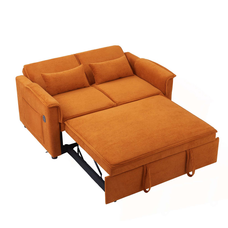 Canapé-lit convertible en tissu Modern, Orange