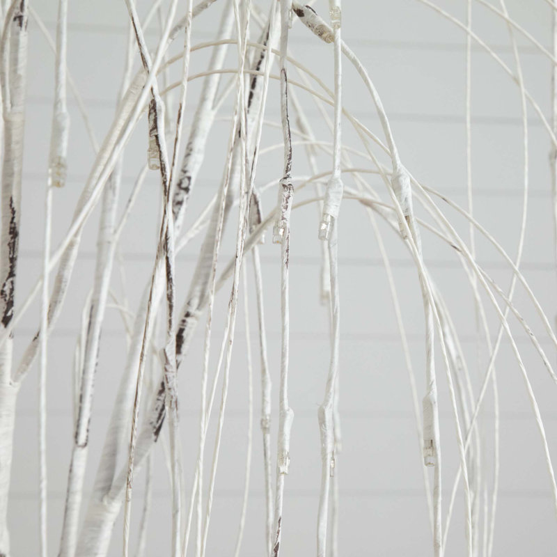 6 pi Saule blanc artificiel pré-éclairé avec 160 lumières DEL blanc chaud pré-éclairées