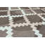 Tapis géométrique tissé à la machine en polyester / chenille brun / beige-505753785