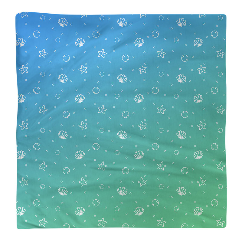Polyester Nautical Square Napkin, Green/Blue, 0.1" H x 10" W x 10" D, Cotton Twill