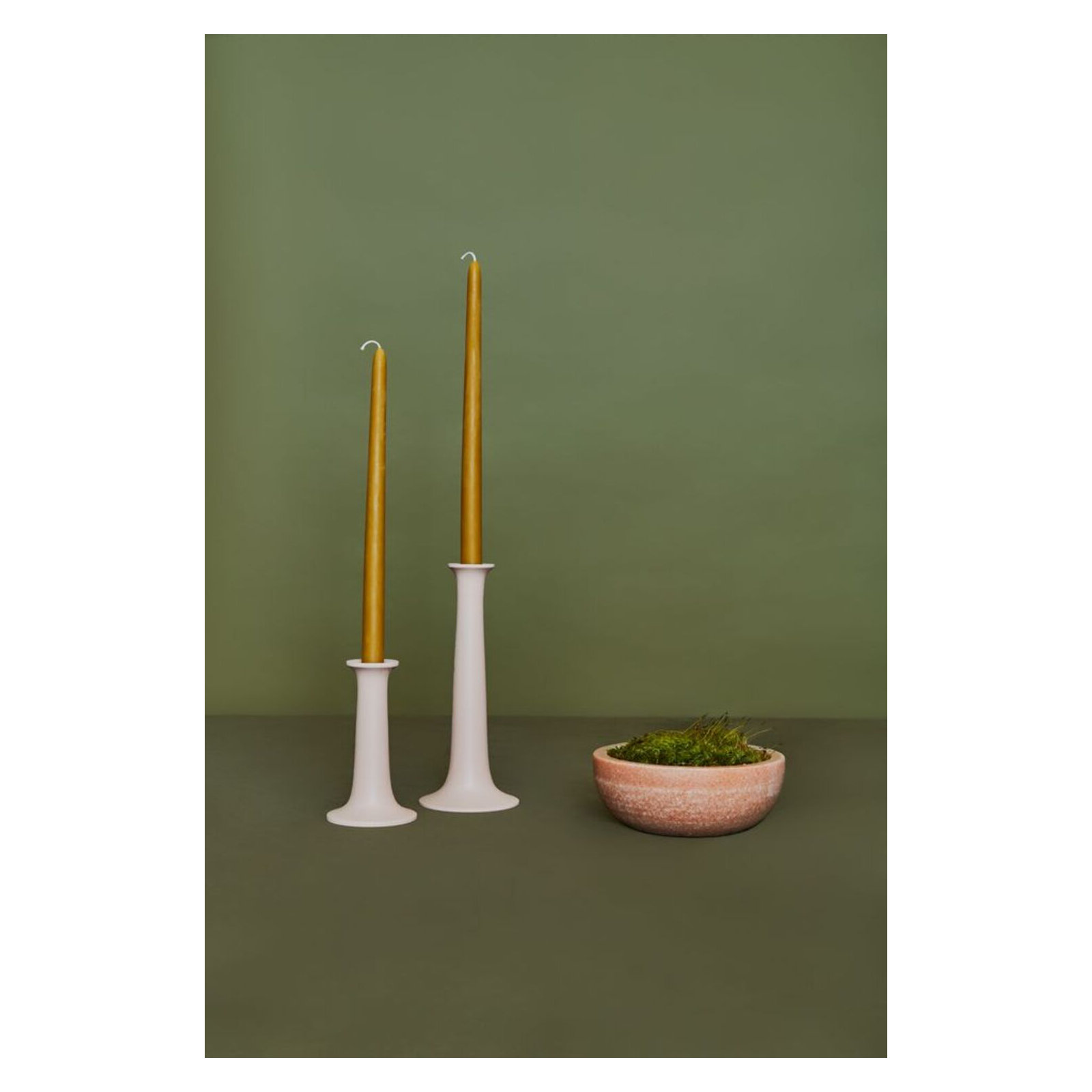 Simple Solid Wood Tabletop Candlestick, 5.5" H x 3.5" W x 3.5" D, Gray