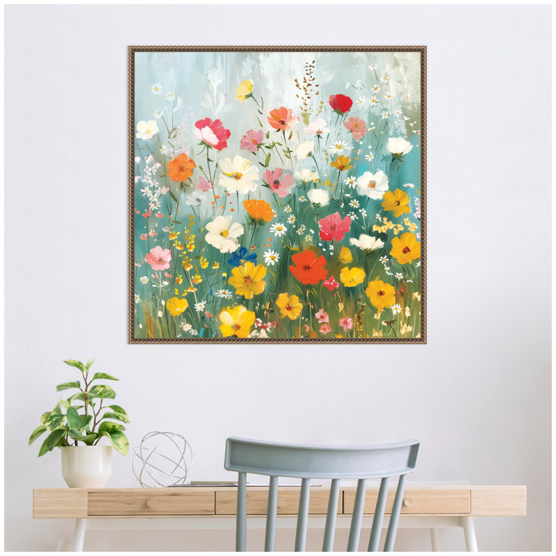 Boho Wildflower Garden by The Creative Bunch Studio Framed Canvas Wall Art Print, Doré