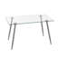Table de salle à manger en verre, table rectangulaire moderne avec plateau et pieds en verre trempé, table de cuisine simpliste, table polyvalente pour le bureau personnel (0 dommage)