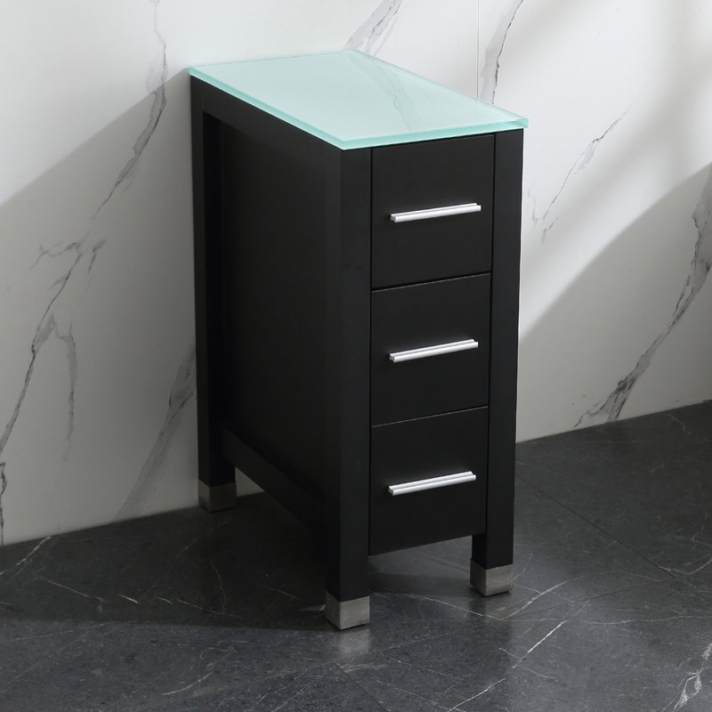 Armoire de salle de bain autoportante l 11,81 po x H 29,53 po x P 21,65 po, Noir