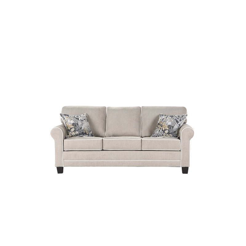 Parkville 83" Round Arm Sofa, Coast Almond
