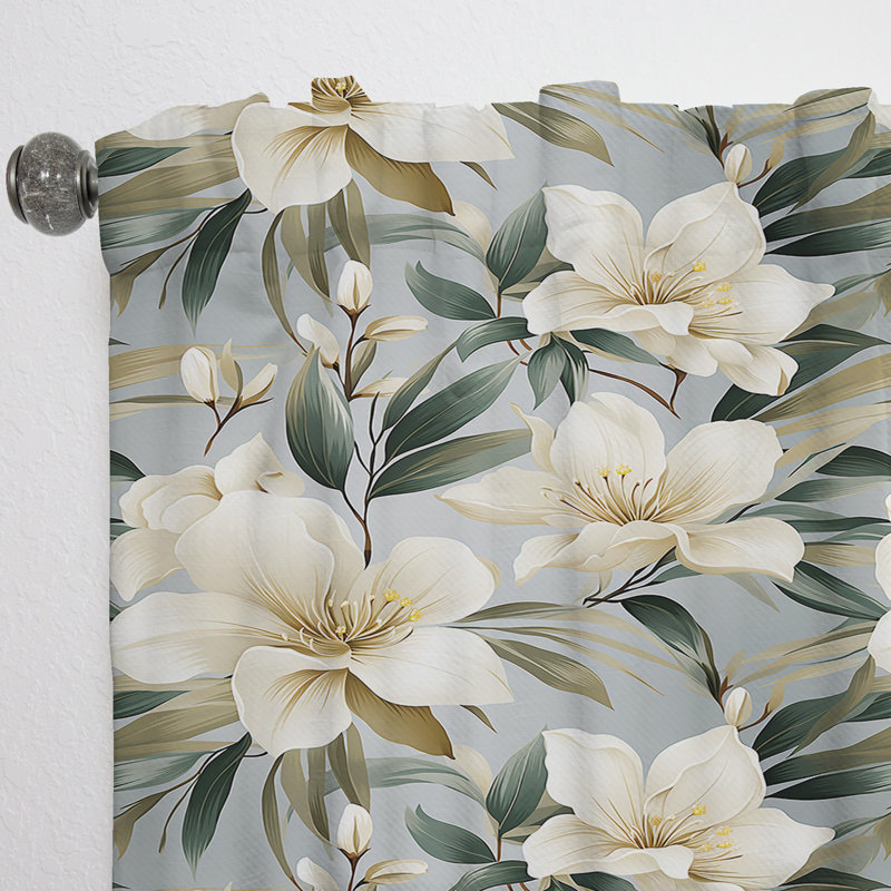 Natural Tranquility Tropical Motif I - Rideau floral - Rideau floral obscurcissant - 1 panneau, L 52 po x L 63 po