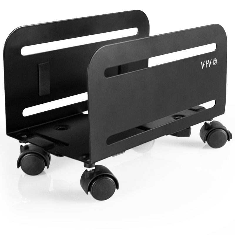 Matte Black Adjustable Steel Desktop System Cart