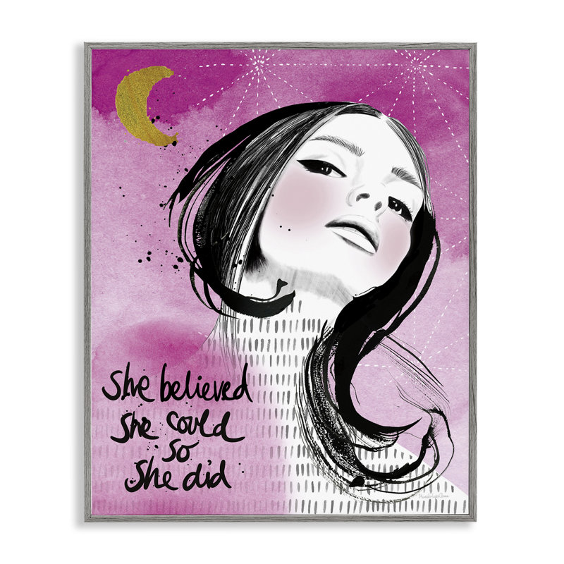 Art inspirant «So She Did Giclee» par Mercedes Lopez Charro, Estampe numérique Farmhouse, H 30 po x l 24 po