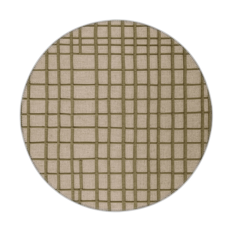 Tapis gris intérieur et extérieur Trellis, Rond 5 pi