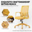 Chaise de bureau ergonomique jaune en maille, chaise de travail réglable en hauteur avec accoudoirs intégrés, chaise de bureau pour le télétravail-1798892701