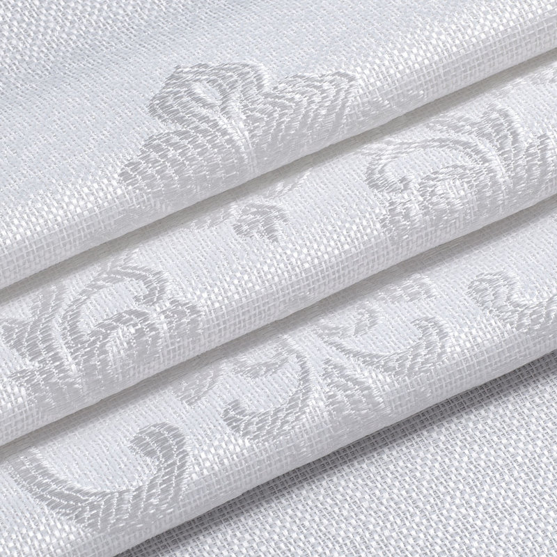 Rideau de douche simple en damas Abryl, Blanc