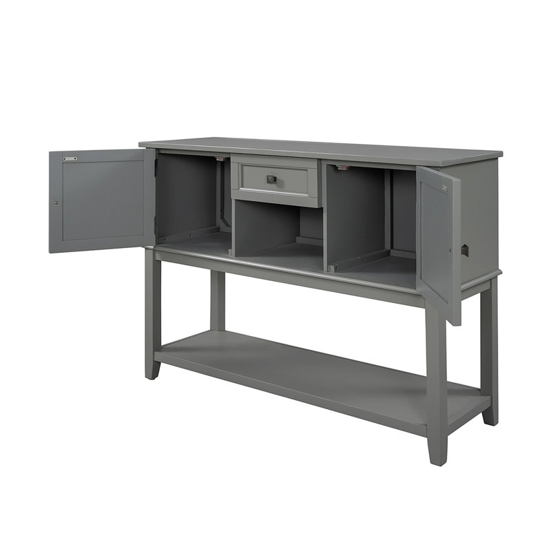 Console avec tiroirs, Gris