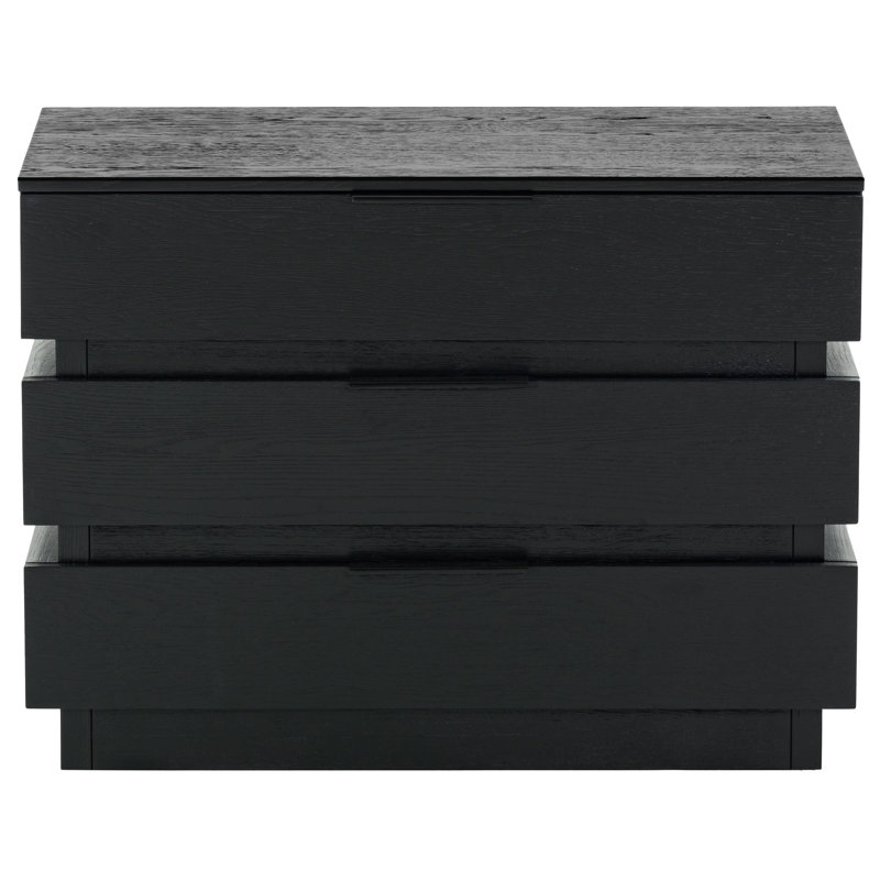 Titus 3 Drawer Stacked Chest, Black