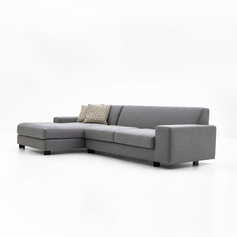 Priestley Upholstered L-Shaped Sectional, Dark Gray, Right Hand Facing