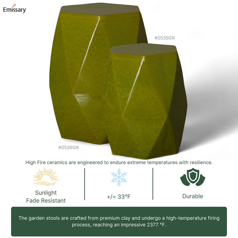 Ibtihal Garden Stool, Green