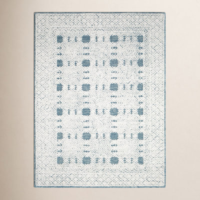 Matthew Navy Cream Hand-Tufted Wool Rug