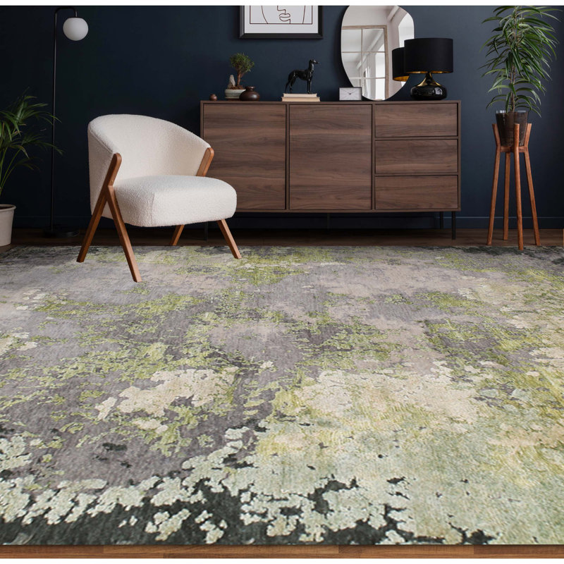 Area Rug in Gray, Rectangle 8' x 10'