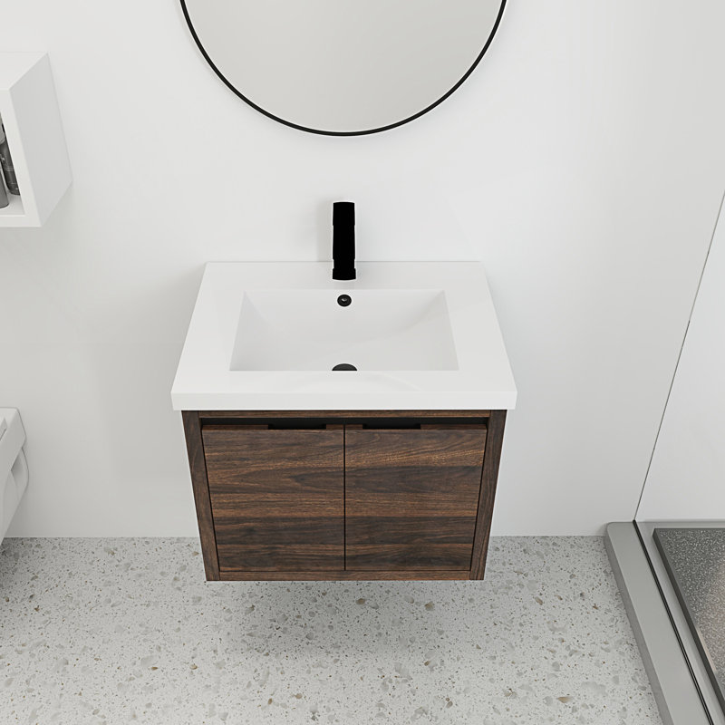 Basilio Bathroom Cabinet, White/Dark Brown
