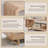 Abrianna 48" Wide Coffee Table with Storage Shelf, 2-Tier Minimalist Center Table with Curved Profile Design, Thick Wooden Rectangular Living Room Table,Natural Oak-226934017