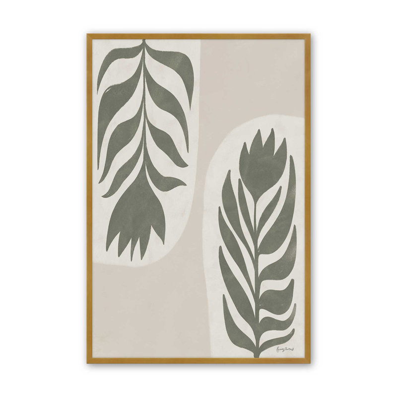 «Floral Simplicity II» par Becky Thorns, reproduction d'art, 18" H x 12" W, Doré