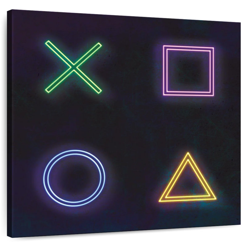 Keiraleigh Neon PlayStation Icons, 16" H x 16" W