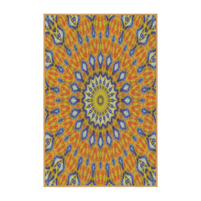 Tapis orange Ikat