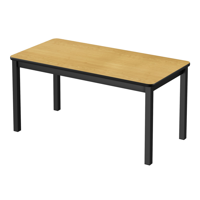 Laminate Adjustable Rectangle 6 Students Activity Table, 29" H x 48" L x 30" W, Fusion Maple