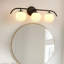 Applique murale moderne à 3 lumières avec globes en verre givré pour salle de bain, miroir et couloir-103119326