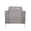 Chaise longue en velours côtelé gris, convertible et modulaire, siège unique, pieds en acier, coussinée-6096801