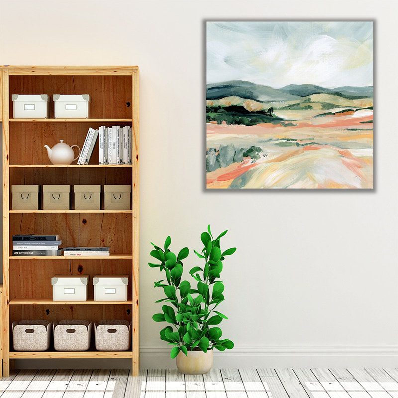 «Vermillion Landscape I», reproduction d'art sur toile, H 12 po x l 12 po