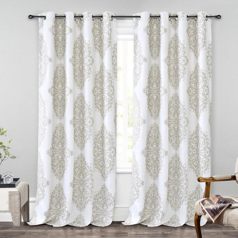 Janey Blackout Curtain Pair, Taupe, 52" W x 84" L