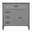 Meuble-lavabo de 36 po avec lavabo, conception rétro, structure en bois massif, panneau de fibres à densité moyenne, grands tiroirs de rangement et armoire-279362241