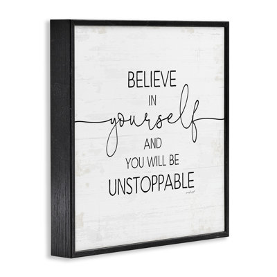 Believe In Yourself Inspirational Black Framed Giclee Art by Jennifer Pugh