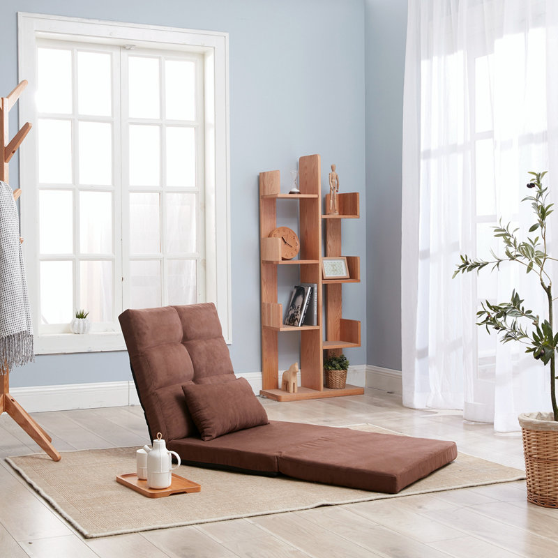 Triple Fold Down Sofa Bed, Brown Linen