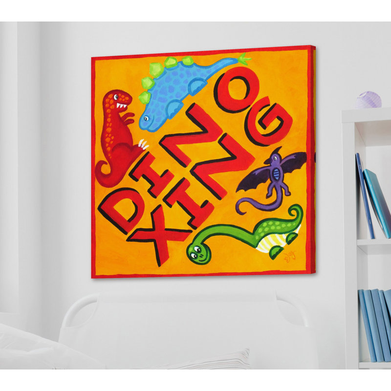 Dino Crossing by Nicola Joyner - Wrapped Canvas Print, 122cm H x 122cm W