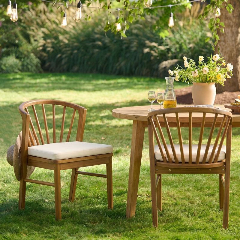 Chaises de salle à manger Clyne, Beige/Teck