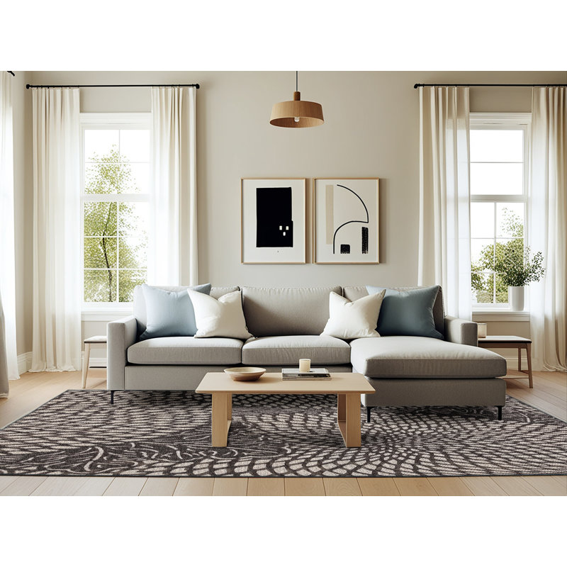 Tapis à motifs gris, Rectangle 6' x 9'
